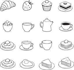Obraz premium breakfast cake and coffee items 