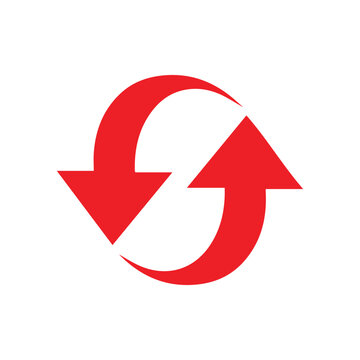 Red arrows forming a circular loop, symbolizing refresh, repeat, or sync