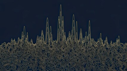 Abstract 3D Visualization of Data Peaks on a Dark Background.