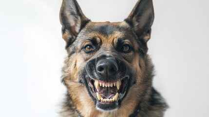 German shepherd aggressive dog portrait high resolution picture