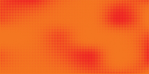Dots halftone orange color pattern gradient texture with technology digital background. Dots pop art comics with summer background.