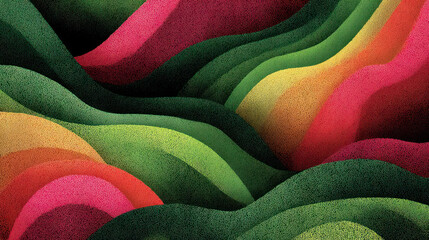 An abstract artistic background with smooth, wavy shapes and a rich color palette. 