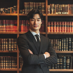 lawyer in library