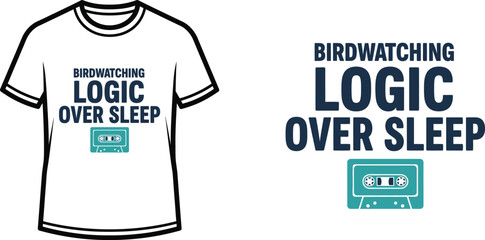 T-shirt with Logic Over Sleep text humorous design for tech enthusiasts perfect for casual wear
