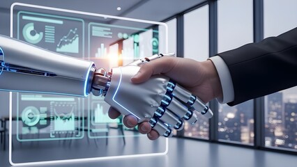 handshake between human and robot