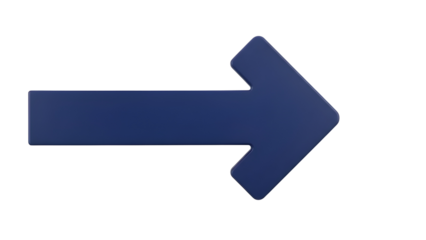 Shiny Blue 3D Rendered Right Arrow Symbol isolated PNG with Transparent Background