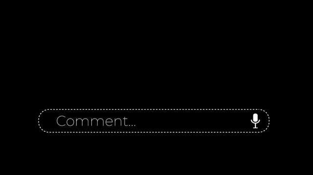 comment input box ui animation for app and website design 4k.