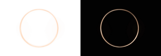 Futuristic blue neon circle frame on light background. Glowing cyberpunk portal ring with electric light effects png