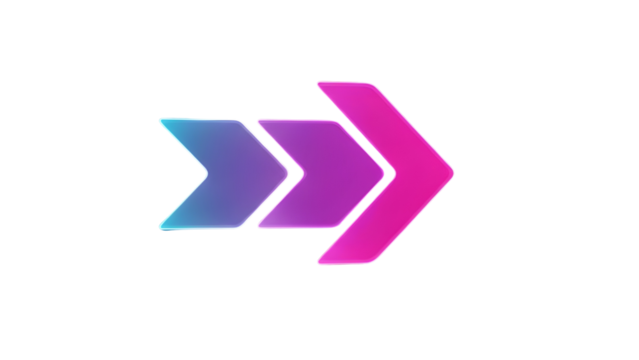 Gradient Purple and Blue Right Arrow Icon isolated PNG with Transparent Background - Powered by Adobe