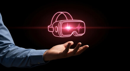 VR Technology Innovation African American Hand Presenting Virtual Reality Future