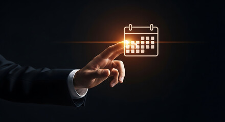 Touching time Business event planning Calendar icon schedule management date