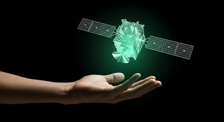 Future Vision Holding the Satellite of Tomorrow Technology innovation sphere