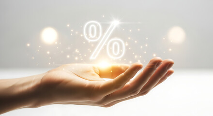 Hand Holding Percentage Investment Growth Financial Savings Interest Rates Focus