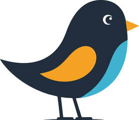 Black Bird with Orange Beak.