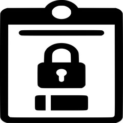 Data Security Icon: A sleek, minimalistic icon depicting a locked document, symbolizing data protection and security.