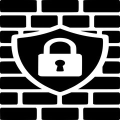 Secure Barrier: A stark image of a shield superimposed on a brick wall, symbolizing protection, security, and digital safety, conveying the message of robust defense.