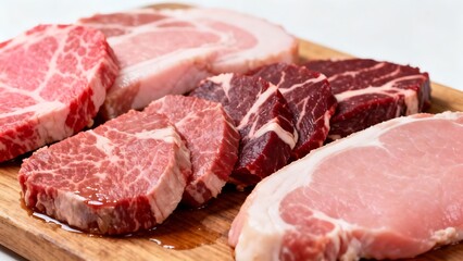 Fototapeta premium Meat cut into pieces