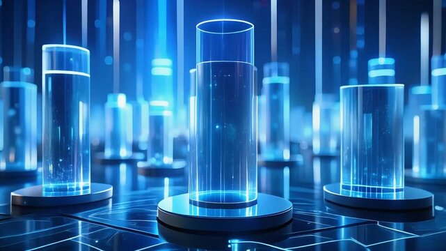未来都市のように輝くデータ構造が情報管理の高度化を表す