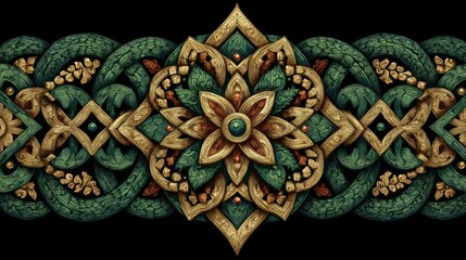 Celtic green and golden ornament