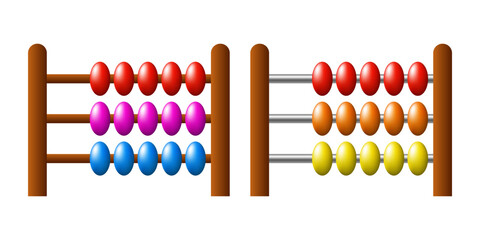 Wooden abacus 3d icon. Vector icon isolated on white background.