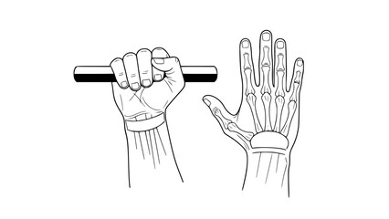 Vector illustration of human hands isolated, fitness and training style, flat design, clean anatomy illustration, gym educational graphic