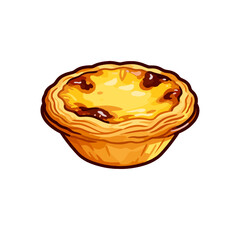 [Vector EPS]Delicious egg tart with golden crust and creamy filling