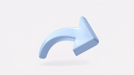 3D blue arrow icon isolated on white background pointing up circular design element