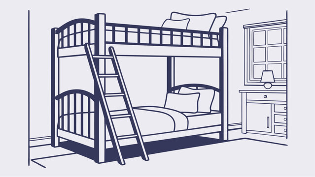 Cozy bedroom with bunk beds and modern furniture