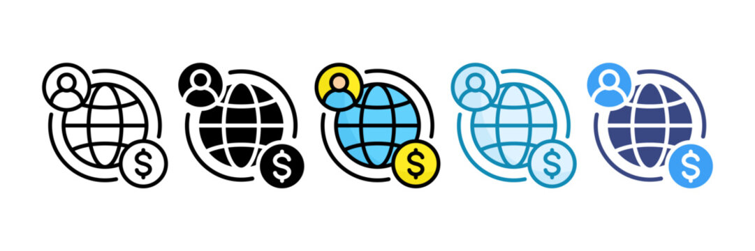International Business Icon Set Multiple Style Collection