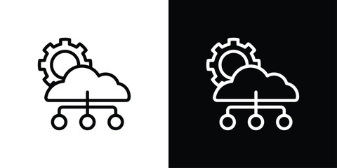 Cloud Computing Icon Sheet Black And White