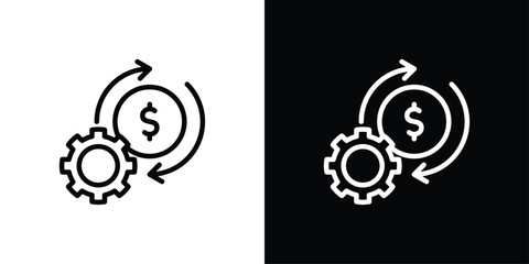 Cash Flow Icon Sheet Black And White