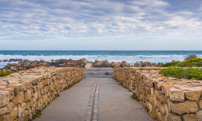  L'Agulhas, the southernmost village in Africa (South Africa), Atlantic and Indian ocean meet