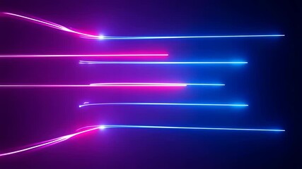 Dynamic neon light streaks in vibrant pink and blue colors. Ideal for creating energetic backgrounds and modern visual effects - Powered by Adobe