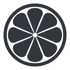 Vector Black Icon - Round Slice of Citrus Fruit