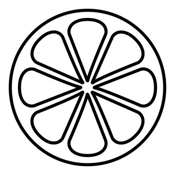 Vector Outline Icon - Slice of Citrus Fruit