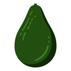 Vector Color Flat Design Icon Avocado