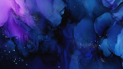 fluid watercolor streams in deep blue and soft violet forming abstract neural network patterns, subtle glowing data nodes, artistic neuroscience
