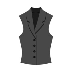 Classic Waistcoat Isolated on White. Stylish women's clothing. Flat Vector Illustration.