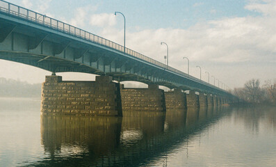 Film photograph of Harvey Taylor Bridge over Susquehanna River