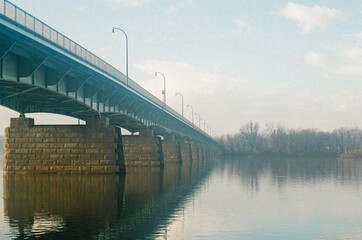 Film photograph of Harvey Taylor Bridge over Susquehanna River