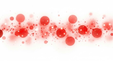 Red and white bokeh background with red circles and sparkles.