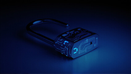 A digital electronic combination lock on black connects mobile technology and computer equipment via a USB flash data cable for secure communication European Data Privacy Day