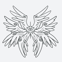 symbol. easy biblically accurate angel. vector illustrations. wing. design.
