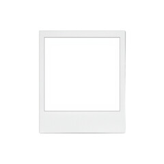 A white Polaroid frame on transparent background