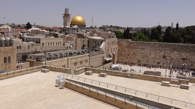 The Holy sites Western Wall with Temple Mount in Jerusalem, Israel