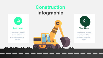 Modern Construction Infographic Template with Worker and Tools