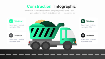 Modern Construction Infographic Template with Worker and Tools