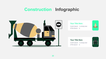 Modern Construction Infographic Template with Worker and Tools