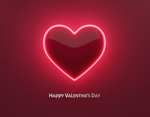 Red Valentine's Day background with heart and happy Valentine's Day wishes