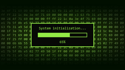 System initialization loading bar digital technology background